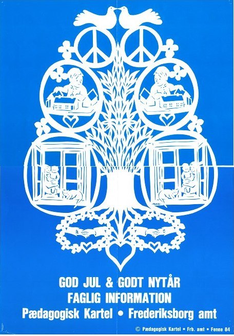 Juleplakat fra Pdagogisk Kartel 1984, tegnet af Fenne